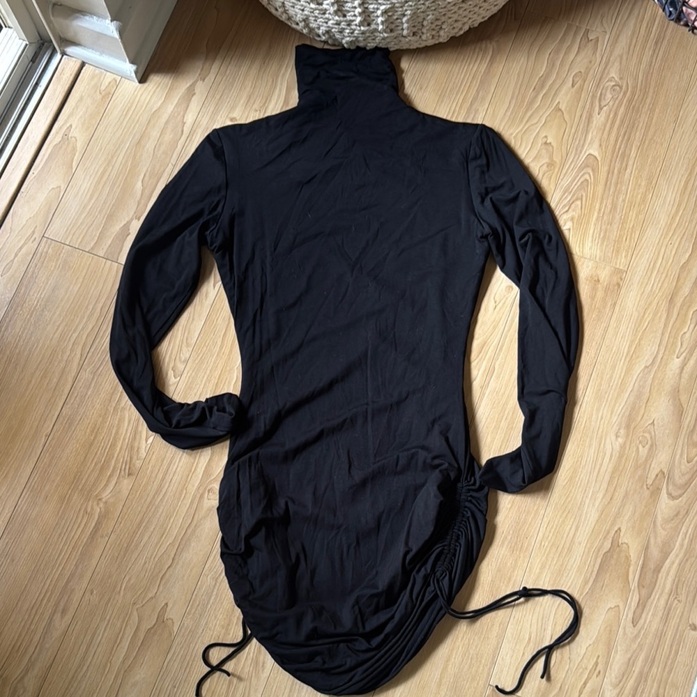 Black Long Sleeve Turtleneck Dress